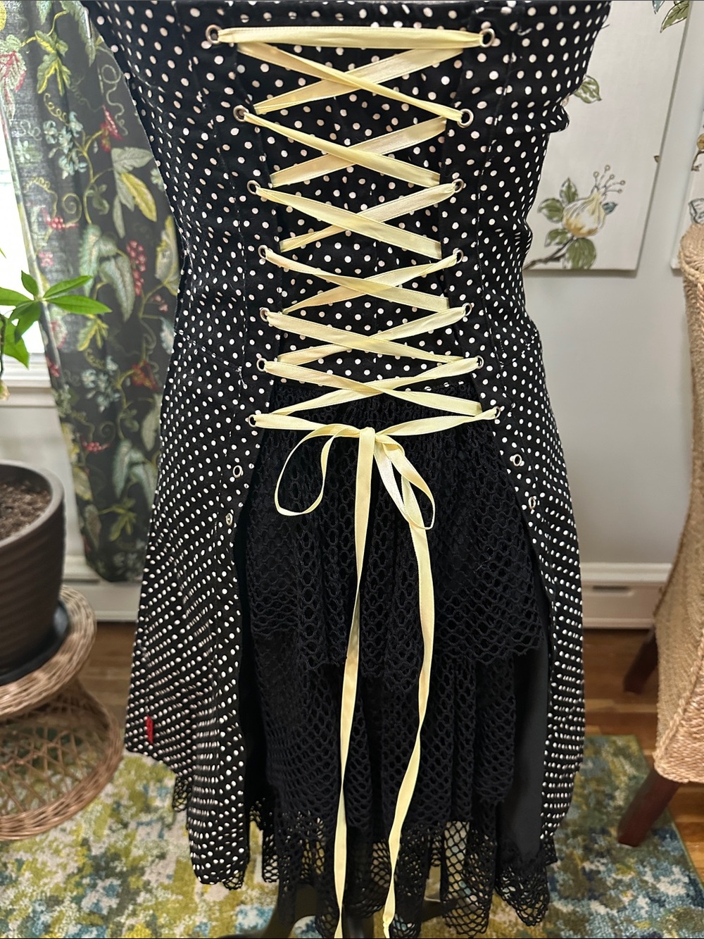 VTG TRIPP NYC Y2K Polka Dot Whimsigoth
Corset Dress Layered Skirt As Is Altered